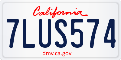 CA license plate 7LUS574