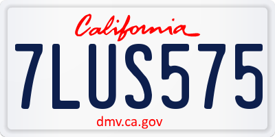 CA license plate 7LUS575