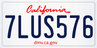 CA license plate 7LUS576