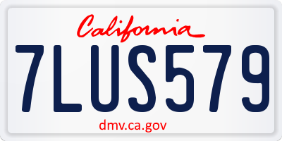 CA license plate 7LUS579