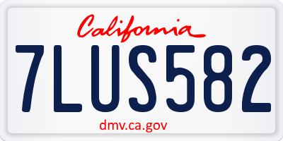 CA license plate 7LUS582
