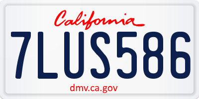 CA license plate 7LUS586