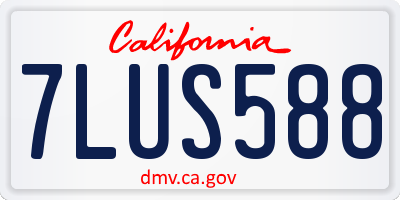CA license plate 7LUS588