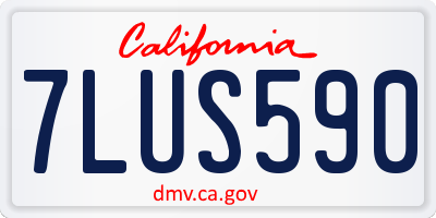 CA license plate 7LUS590