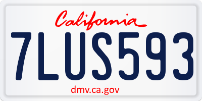 CA license plate 7LUS593
