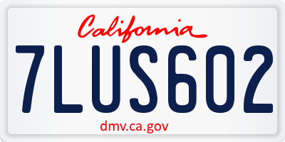 CA license plate 7LUS602