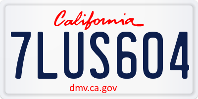 CA license plate 7LUS604