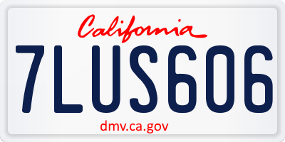 CA license plate 7LUS606