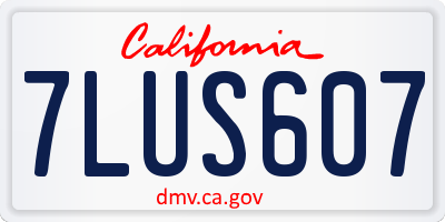 CA license plate 7LUS607