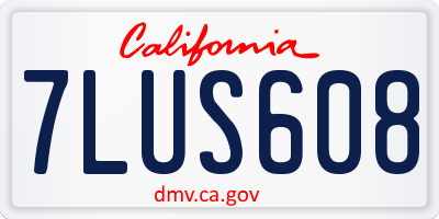CA license plate 7LUS608