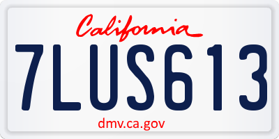 CA license plate 7LUS613