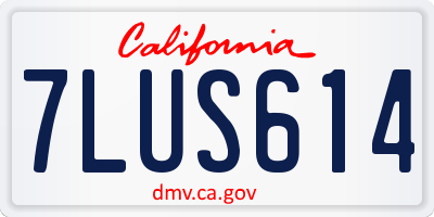 CA license plate 7LUS614