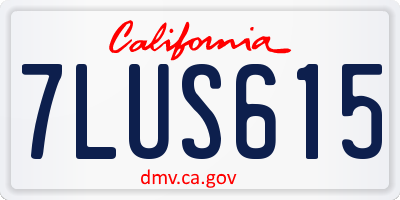 CA license plate 7LUS615