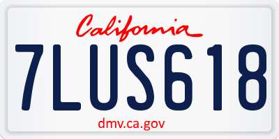 CA license plate 7LUS618