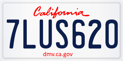 CA license plate 7LUS620
