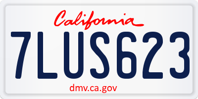 CA license plate 7LUS623