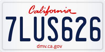 CA license plate 7LUS626