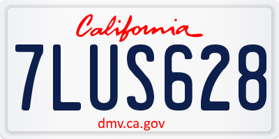 CA license plate 7LUS628