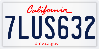 CA license plate 7LUS632