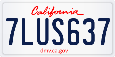 CA license plate 7LUS637