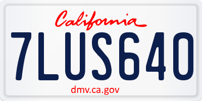 CA license plate 7LUS640
