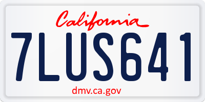 CA license plate 7LUS641