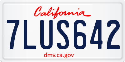 CA license plate 7LUS642