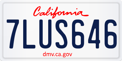 CA license plate 7LUS646