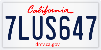 CA license plate 7LUS647