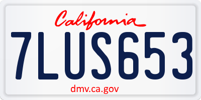 CA license plate 7LUS653