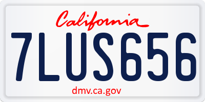 CA license plate 7LUS656