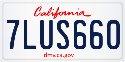 CA license plate 7LUS660