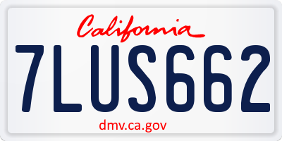 CA license plate 7LUS662