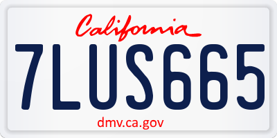 CA license plate 7LUS665