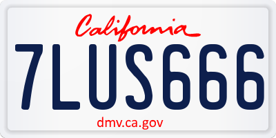 CA license plate 7LUS666