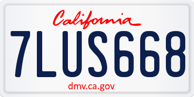 CA license plate 7LUS668