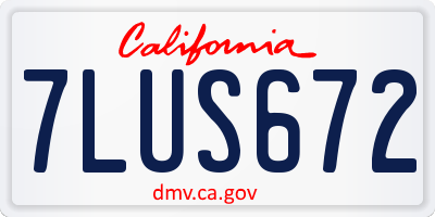 CA license plate 7LUS672