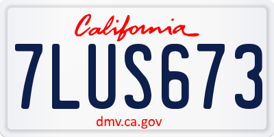 CA license plate 7LUS673