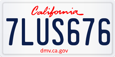 CA license plate 7LUS676