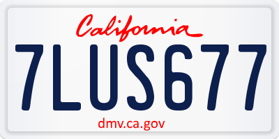 CA license plate 7LUS677