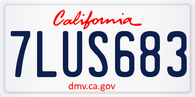 CA license plate 7LUS683