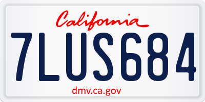 CA license plate 7LUS684