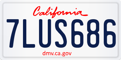 CA license plate 7LUS686