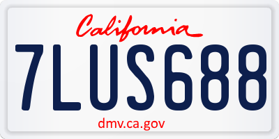 CA license plate 7LUS688