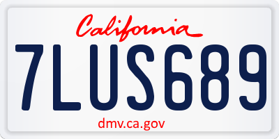 CA license plate 7LUS689