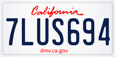CA license plate 7LUS694