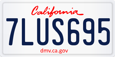 CA license plate 7LUS695