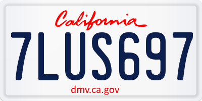 CA license plate 7LUS697