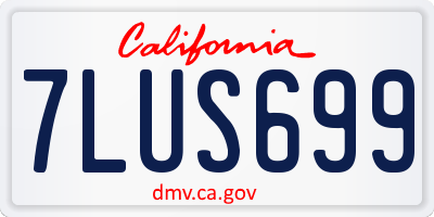 CA license plate 7LUS699
