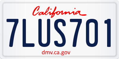 CA license plate 7LUS701